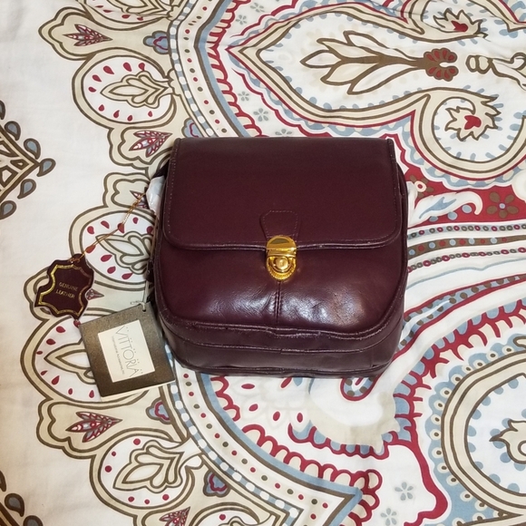 Vittoria Handbags - Vittoria Purse Genuine Leather Maroon/Burgundy Satchel Bag New with Tags